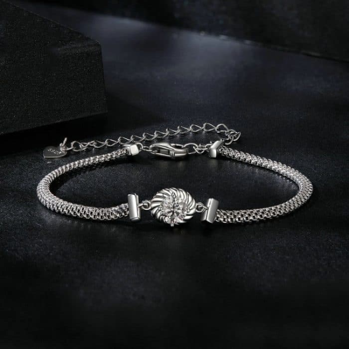 Galvanisiertes Moissanit-Gewebearmband aus S925-Sterlingsilber – Bild 3