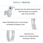 S925 Sterling Silber platinierte Opal-Ohrringe mit Vogelmotiv für Damen – Bild 5