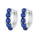 S925 Sterling Silber platinierte blaue Tagesohrringe