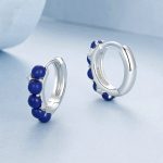 S925 Sterling Silber platinierte blaue Tagesohrringe – Bild 2