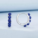 S925 Sterling Silber platinierte blaue Tagesohrringe – Bild 3
