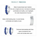 S925 Sterling Silber platinierte blaue Tagesohrringe – Bild 5