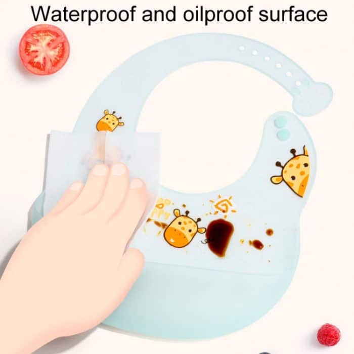 Baby Anti-Schmutz-Ess-Lätzchen, wasserdichtes Silikon, Säuglings-Hilfsfutter-Lätzchen, Sabber-Handtuch – Bild 4