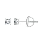 S925 Sterling Silber platinierte funkelnde quadratische Moissanit-Prinzessin-Ohrringe