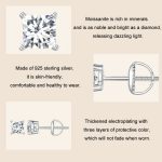 S925 Sterling Silber platinierte funkelnde quadratische Moissanit-Prinzessin-Ohrringe – Bild 7