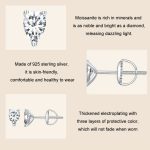 S925 Sterling Silber platinierte funkelnde Wassertropfen-Moissanit-Ohrstecker – Bild 5