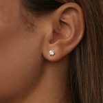 S925 Sterling Silber platinierte Moissanit-Ohrstecker mit Gewindebasis – Bild 6
