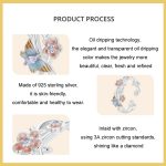 S925 Sterling Silber Romantischer Kirschblüten-Schmetterling Verstellbarer offener Ring – Bild 4