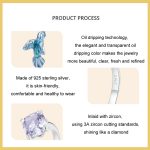 Verstellbarer offener Ring mit platinierten Smart Kingfisher Petals aus S925-Sterlingsilber – Bild 4