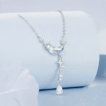 S925 Sterling Silber platinierte Moonfall Star River Quastenhalskette – Bild 2