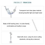 S925 Sterling Silber platinierte Moonfall Star River Quastenhalskette – Bild 4