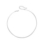 Einfache Halskette mit platinierter Schlangenknochenkette aus S925-Sterlingsilber