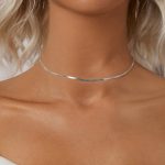 Einfache Halskette mit platinierter Schlangenknochenkette aus S925-Sterlingsilber – Bild 6