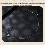 S925 Sterling Silber platinierte Doppelschicht-Moissanit-Schlüsselbein-Halskette – Bild 4