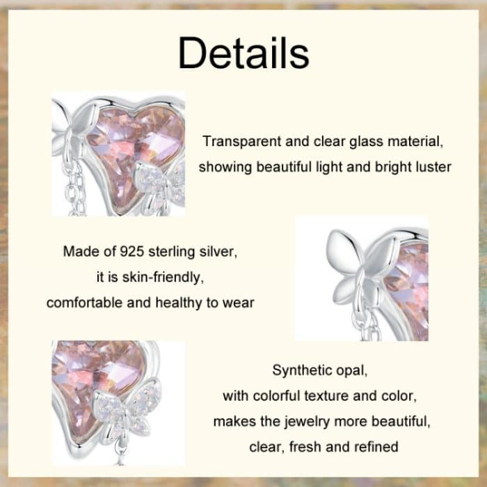 S925 Sterling Silber Schmetterling Tanz Quaste Opal DIY Perlen – Bild 4