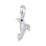 S925 Sterling Silber platinierter Zirkon-Vogel-DIY-Anhänger