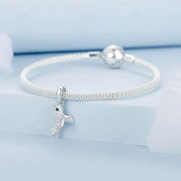 S925 Sterling Silber platinierter Zirkon-Vogel-DIY-Anhänger – Bild 3