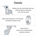 S925 Sterling Silber platinierter Zirkon-Vogel-DIY-Anhänger – Bild 5