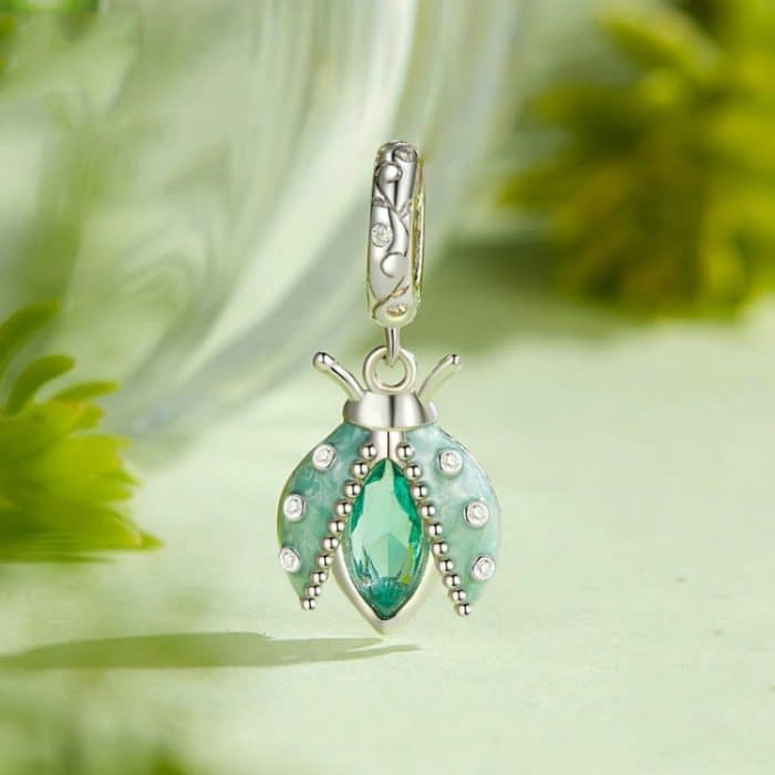 S925 Sterling Silber platinierte Oasis Sieben-Sterne-Marienkäfer-DIY-Perlen – Bild 2