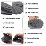 Abtropfbare Silikon-Seifenbox, kein Loch, Deflektor, Seifenschale, Muschelform, rutschfester Seifenhalter, 15x12.5x1.5cm – Bild 5