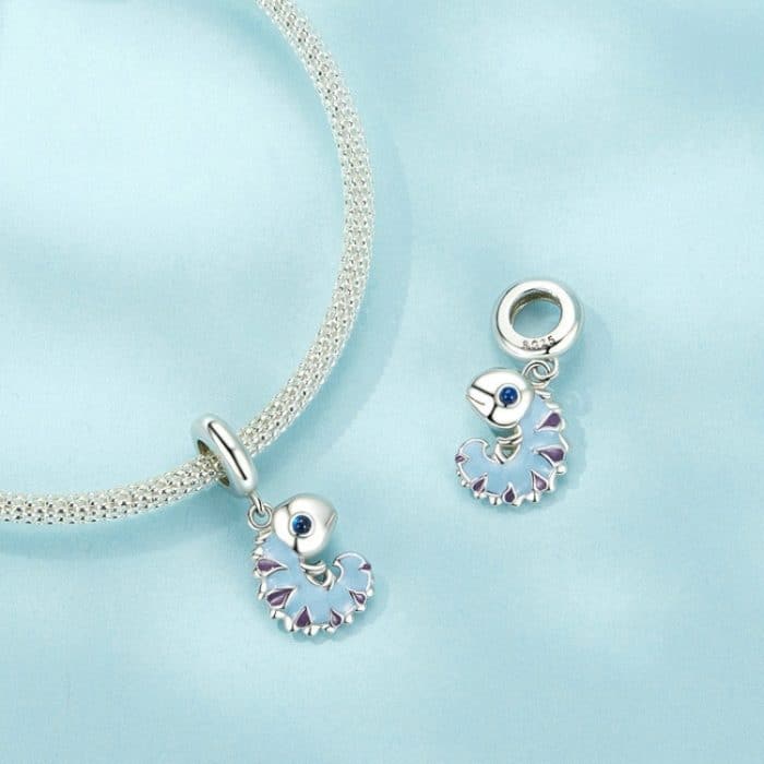 S925 Sterling Silber platinierter Chamäleon-DIY-Schmuckanhänger – Bild 3