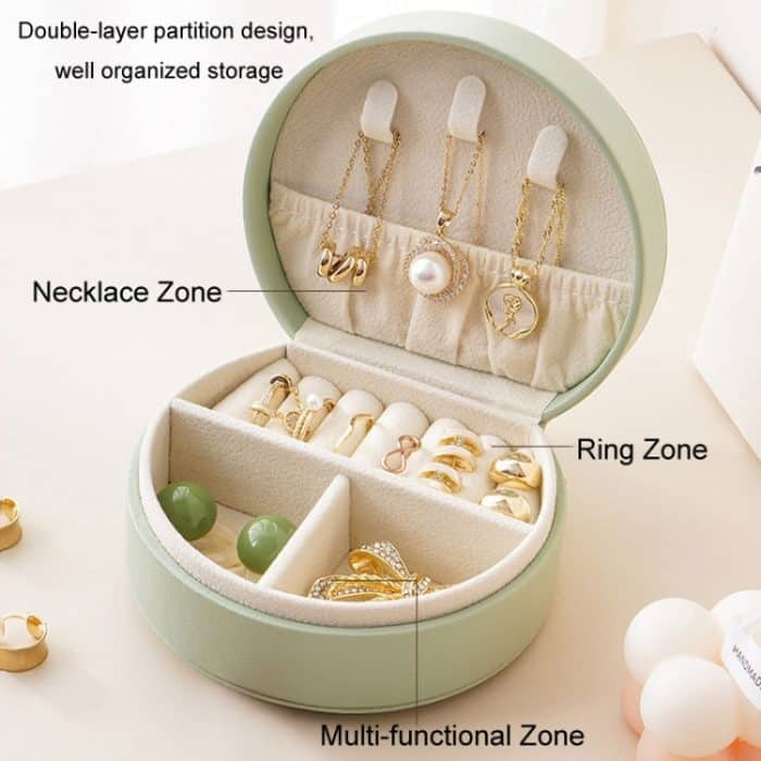 Schmuck-Aufbewahrungskoffer, tragbare Handtasche, Halskette, Ring, Ohrringe, Reise-Schmuckschatulle – Bild 5