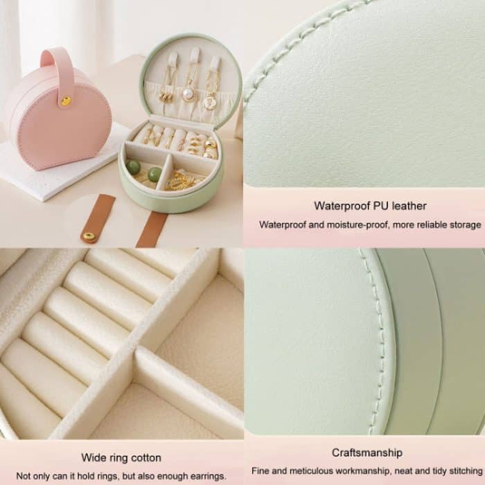 Schmuck-Aufbewahrungskoffer, tragbare Handtasche, Halskette, Ring, Ohrringe, Reise-Schmuckschatulle – Bild 7