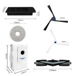Für Ecovacs X2 / X2 Pro Staubsaugerzubehör, Roller Brush, Side Brush White, Side Brush Black, Mop, Dust Bag, Filter – Bild 2