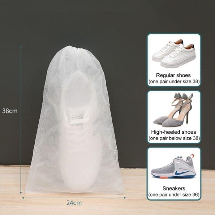 Tragbare, verdickte, nicht gewebte Anti-Vergilbungs- und Sonnenschutz-Schuhtasche, Schuhaufbewahrungstasche, 50pcs /Pack 24x38cm Small, 50pcs /Pack 32x38cm Middle, 50pcs /Pack 32x48cm Large – Bild 14