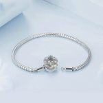 S925 Sterling Silber vergoldetes Weißgold-Herz-DIY-Basisarmband – Bild 3