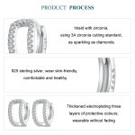 S925 Sterling Silber plattiert Weißgold Fine Flash Double Layer Ohrringe – Bild 4