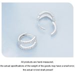 S925 Sterling Silber plattiert Weißgold Fine Flash Double Layer Ohrringe – Bild 5