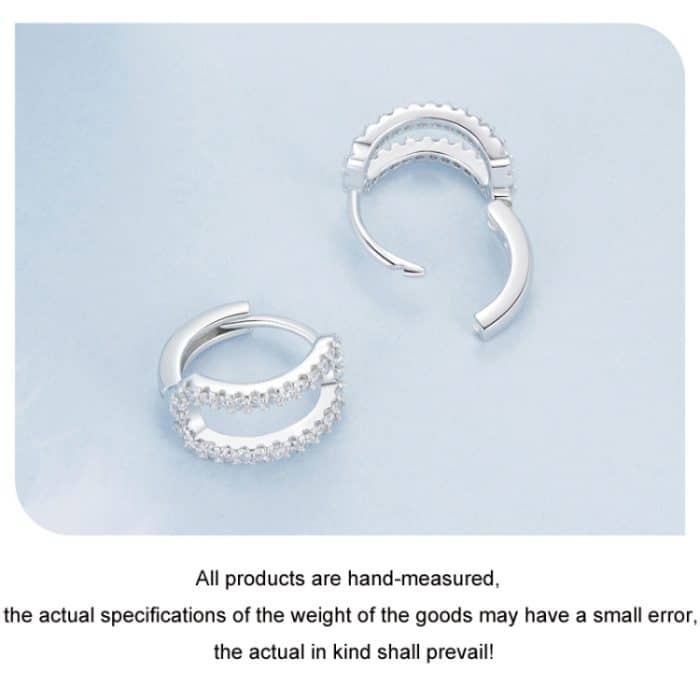 S925 Sterling Silber plattiert Weißgold Fine Flash Double Layer Ohrringe – Bild 5