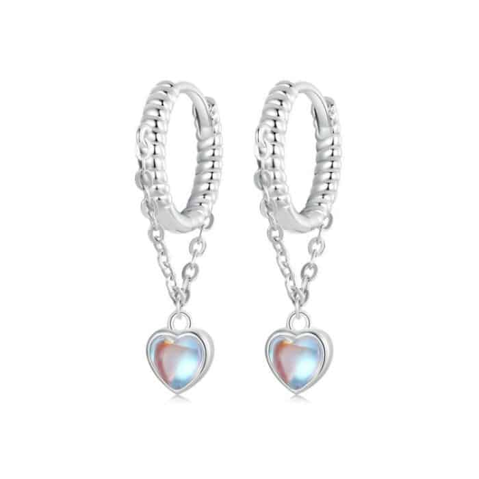 Ohrringe aus platiniertem Agile-Herz-Quasten-Ohrring aus S925-Sterlingsilber – Bild 1