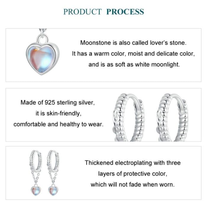 Ohrringe aus platiniertem Agile-Herz-Quasten-Ohrring aus S925-Sterlingsilber – Bild 2