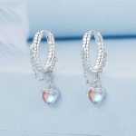 Ohrringe aus platiniertem Agile-Herz-Quasten-Ohrring aus S925-Sterlingsilber – Bild 5