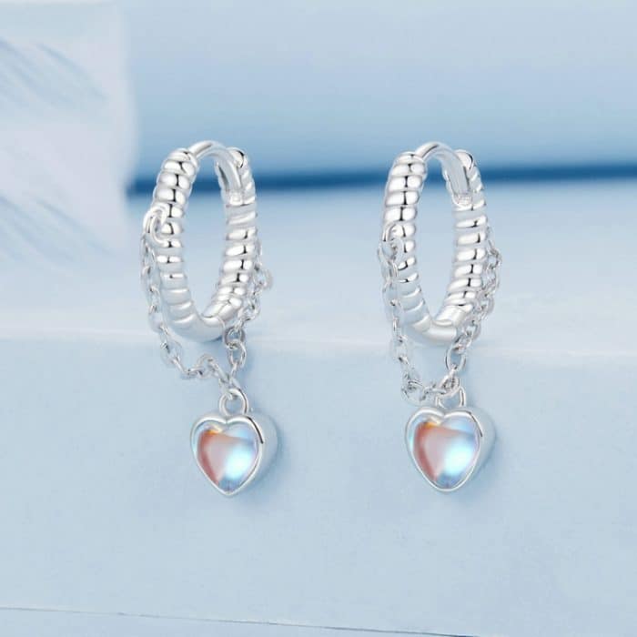 Ohrringe aus platiniertem Agile-Herz-Quasten-Ohrring aus S925-Sterlingsilber – Bild 5