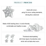 S925 Sterling Silber platinierte fünfzackige Sternohrringe – Bild 4