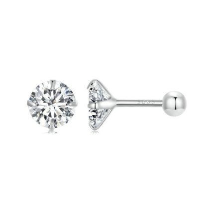 Ohrstecker aus S925-Sterlingsilber mit platiniertem Zirkon und Schmuck