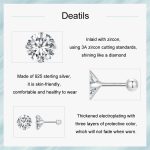 Ohrstecker aus S925-Sterlingsilber mit platiniertem Zirkon und Schmuck – Bild 4