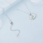 S925 Sterling Silber platinierte Halskette mit Sonne, Mond und Sternen – Bild 3