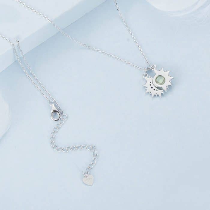 S925 Sterling Silber platinierte Halskette mit Sonne, Mond und Sternen – Bild 3