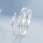 Offener, verstellbarer, schlichter Ring aus S925-Sterlingsilber mit platiniertem, gewickeltem Zirkon – Bild 2