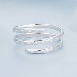 Offener, verstellbarer, schlichter Ring aus S925-Sterlingsilber mit platiniertem, gewickeltem Zirkon – Bild 3