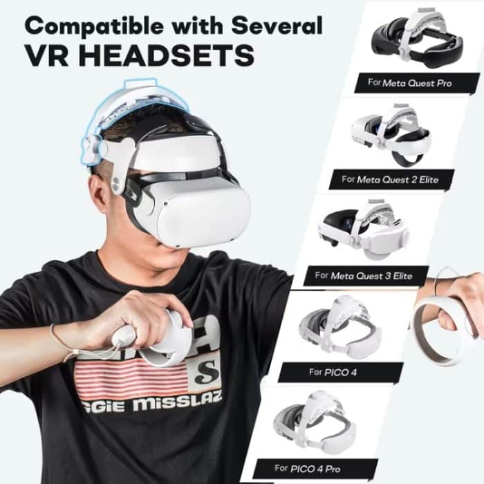 DEVASO VR-Brille, einziehbares, verstellbares Kopfband, Zubehör für Meta Quest 3/Meta Quest 2/Meta Quest Pro/Pico 4/Pico 4 Pro, For Meta Quest 3 / Meta Quest 2 / Meta Quest Pro / Pico 4 / Pico 4 Pro – Bild 7