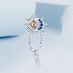 S925 Sterling Silber platinierter Sonnen-Mond-Perlen-DIY-Anhänger – Bild 2