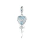 S925 Sterling Silber Nano Opal Blau Herz Ballon DIY Perlen