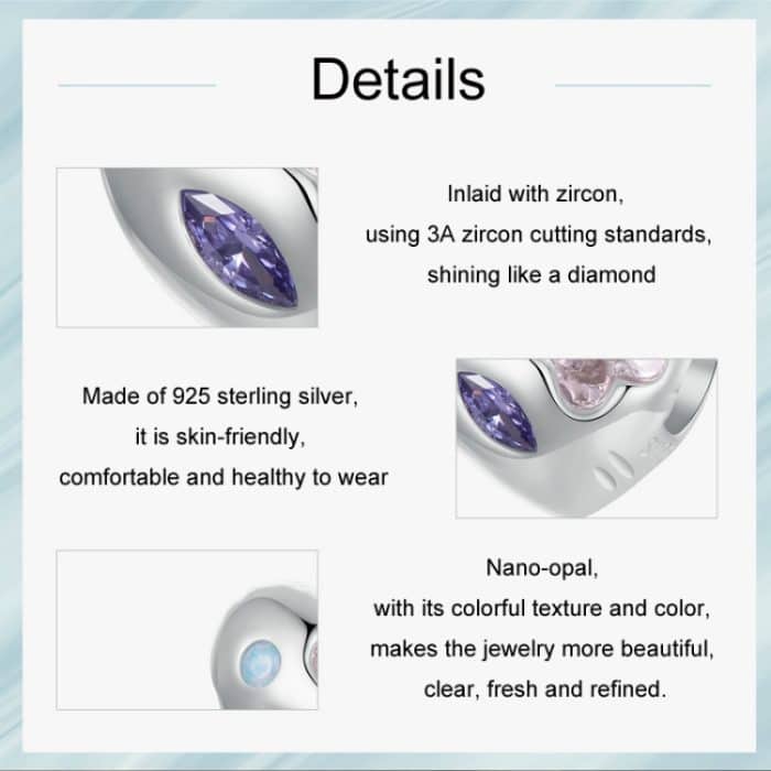 S925 Sterling Silber platiniertes Love Opal DIY Armband mit Perlen – Bild 4