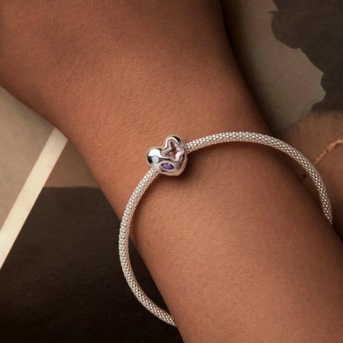 S925 Sterling Silber platiniertes Love Opal DIY Armband mit Perlen – Bild 6