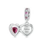 S925 Sterling Silber Permanent Love Herz Anhänger DIY Perlen – Bild 2